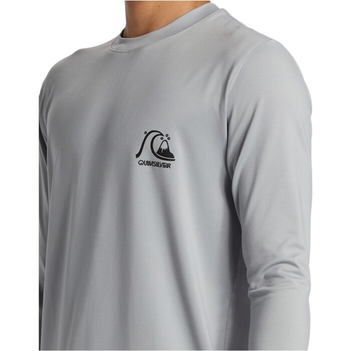 2024 Quiksilver Hombres DNA Bubble Logo Long Sleeve Surf Tee AQYWR03189 - Quarry